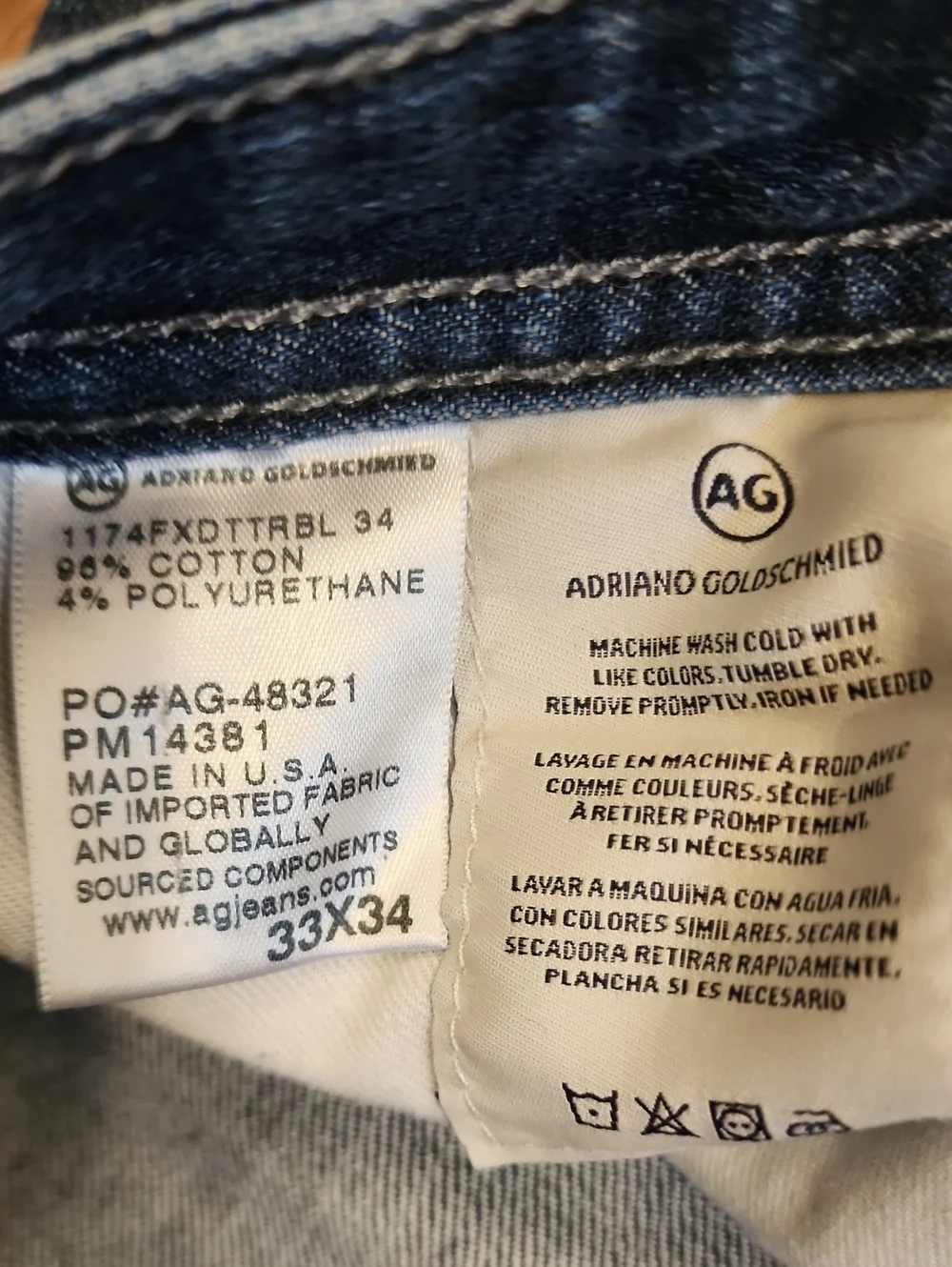 AG Adriano Goldschmied Men's Jeans The Graduate Tailored Leg size 33x34